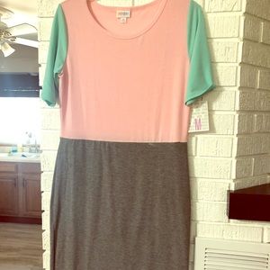 LuLaRoe Medium Color-block Julia Dress NWT